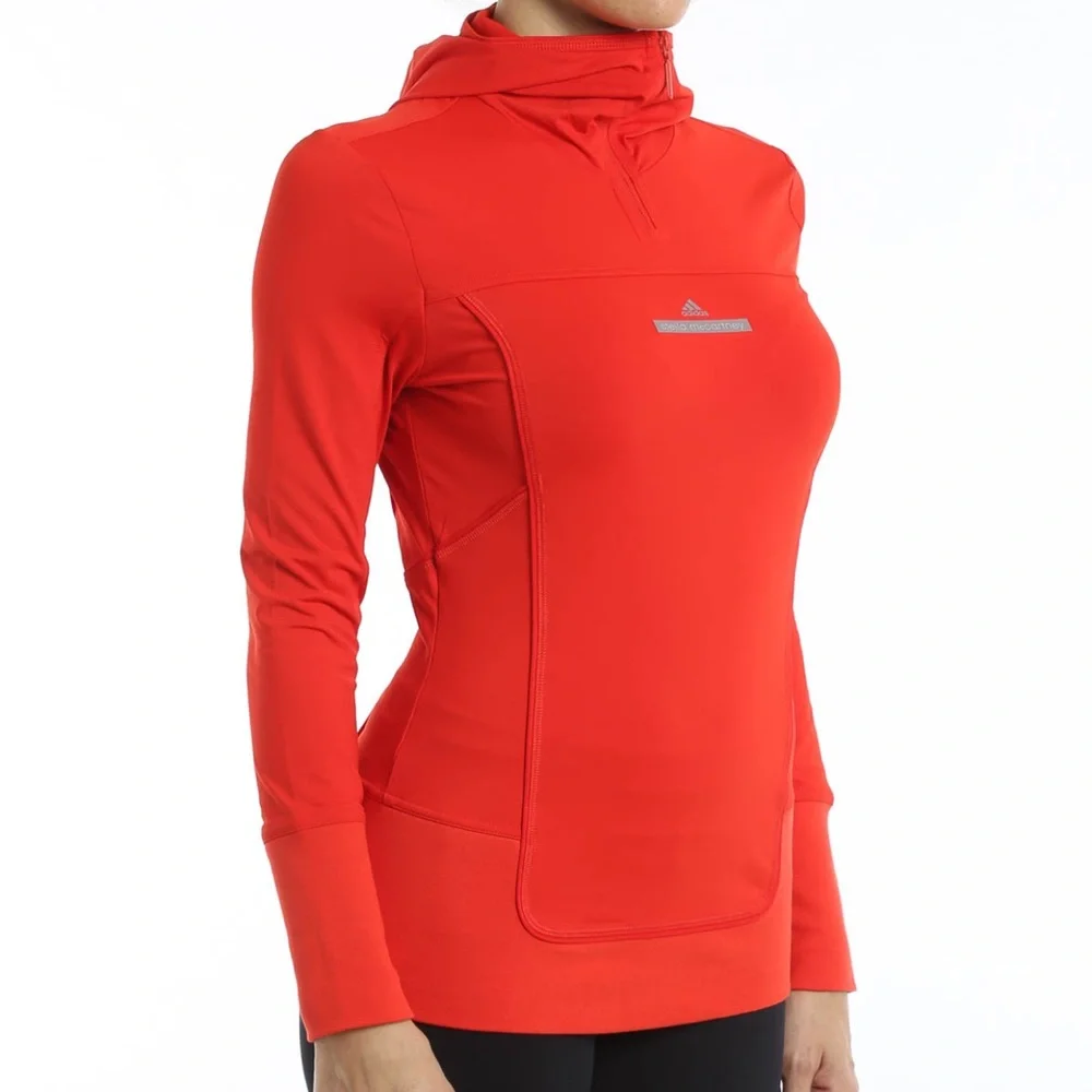 Adidas by Stella McCartney Red Activewear Top Logo Size M Orange Red Workout
